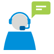 Pictograma de persona, hablando via telefonica con audifonos.